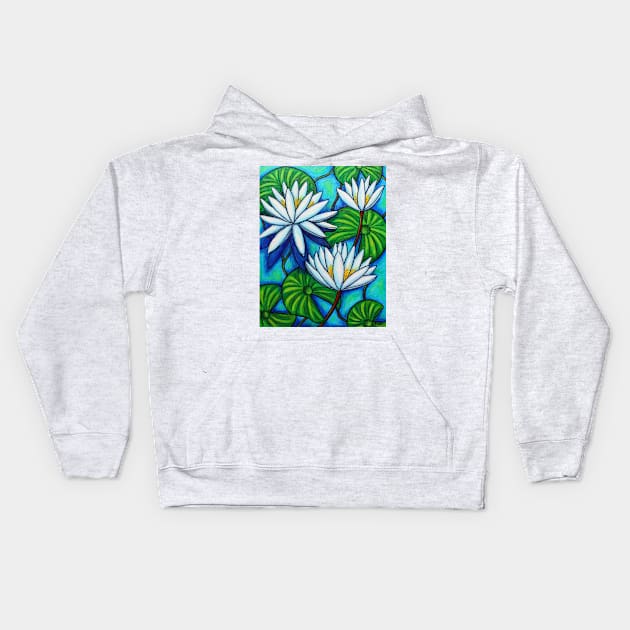 Nymphaea Blue Kids Hoodie by LisaLorenz